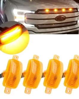 GMC Amber Front Grill Yellow LED Light 4 pcs Set