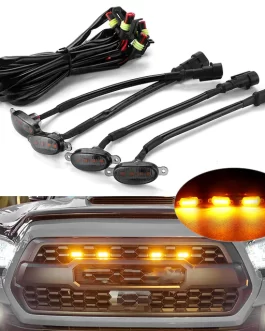Gmc Smoke Front Grill Yellow LED Light 4 pcs Set